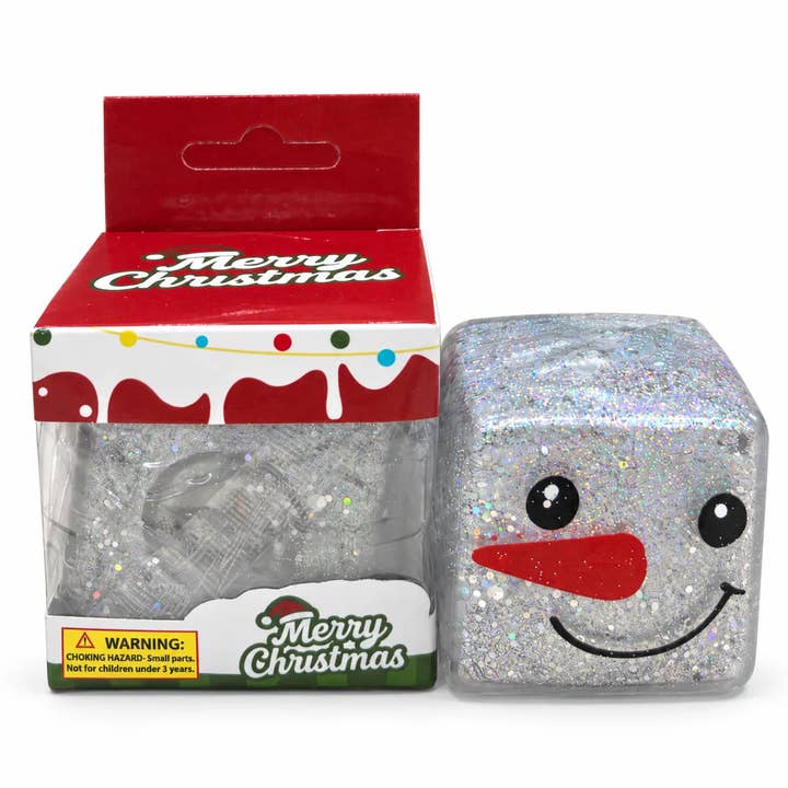 Świąteczna kostka Squishy z brokatem – losowy wzór