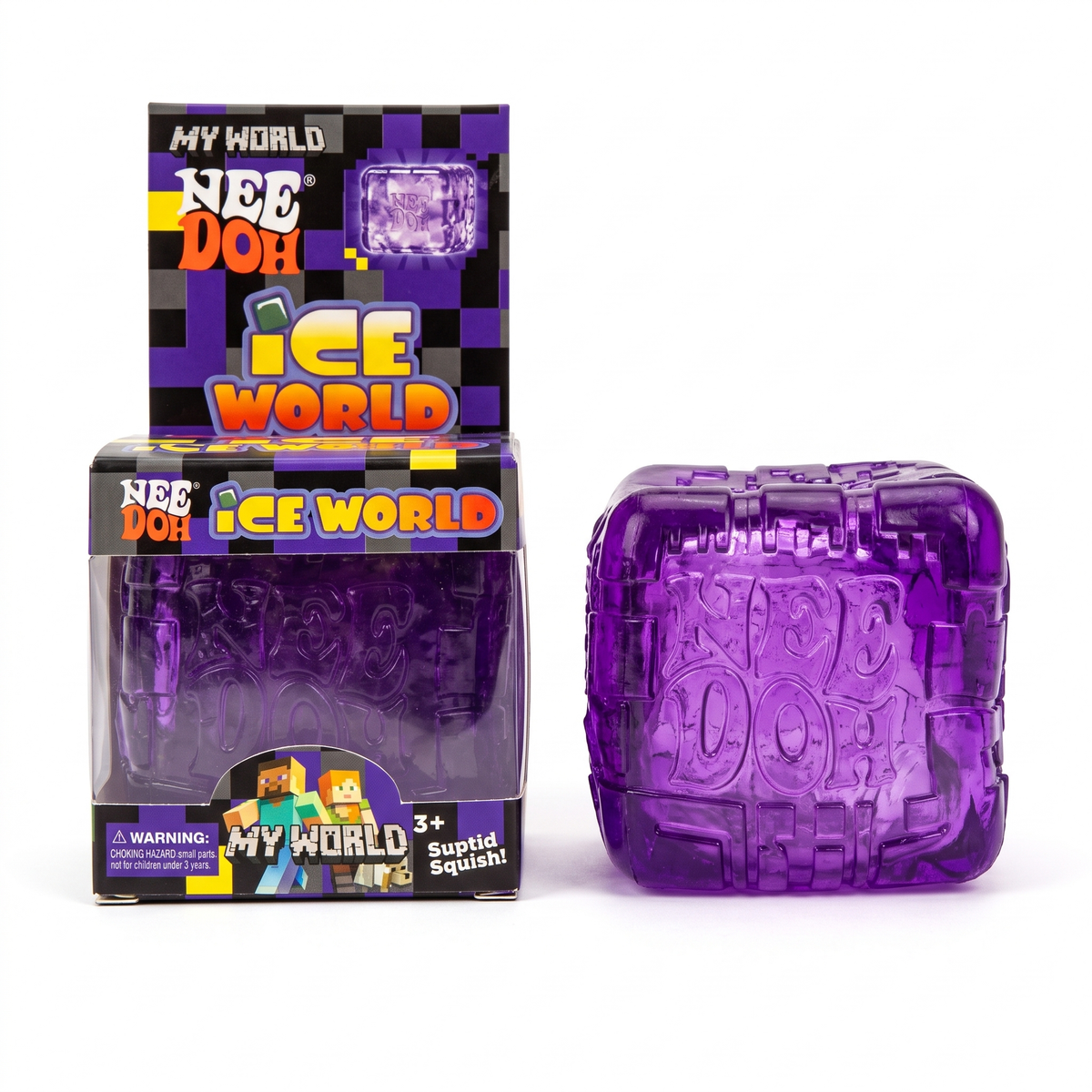 NeeDoh x MINECRAFT Ice World - Kostka antystresowa – Fioletowy
